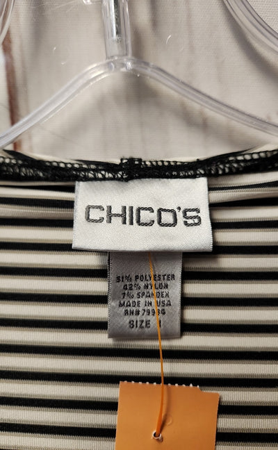 Chico's Women's Size M White & Black Cardigan