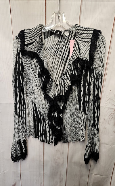Marc Bouwer Women's Size 2 Black & White Long Sleeve Top