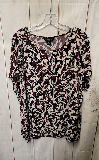 Liz Claiborne Women's Size 2X Red & Black Short Sleeve Top
