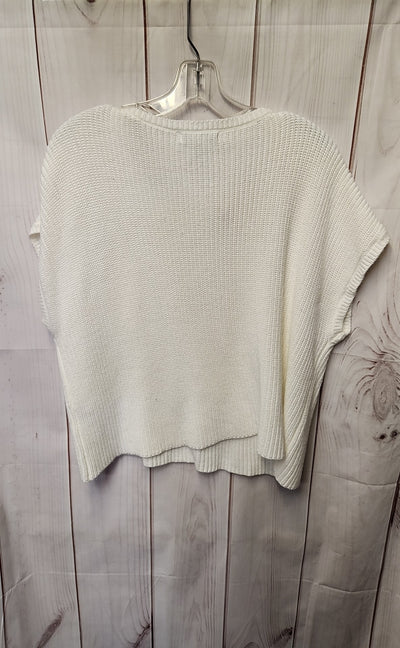 SincerelyJules Women's Size XL White Knit Short Sleeve Top