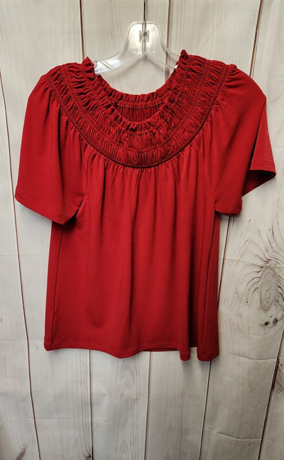 Ann Taylor Women's Size S Petite Red Short Sleeve Top