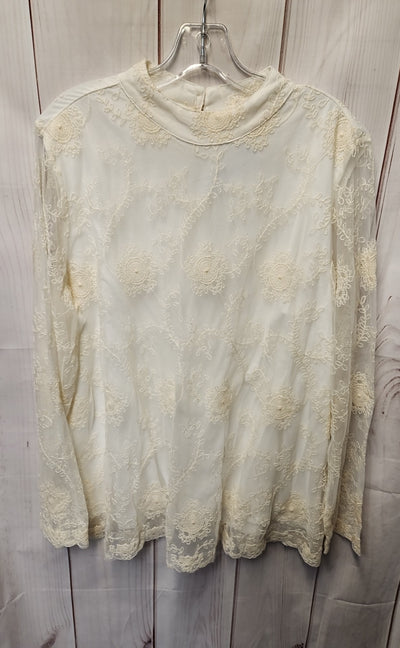 Chico's Women's Size 3 = US XL White Long Sleeve Top
