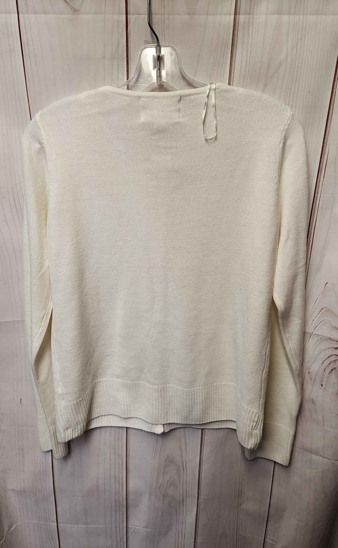 Debbie Morgan Women's Size M Petite White Cardigan