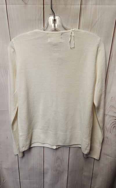 Debbie Morgan Women's Size M Petite White Cardigan