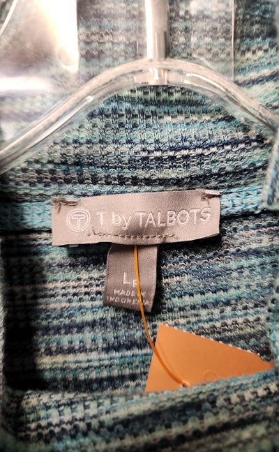 Talbots Women's Size L Petite Blue Long Sleeve Top