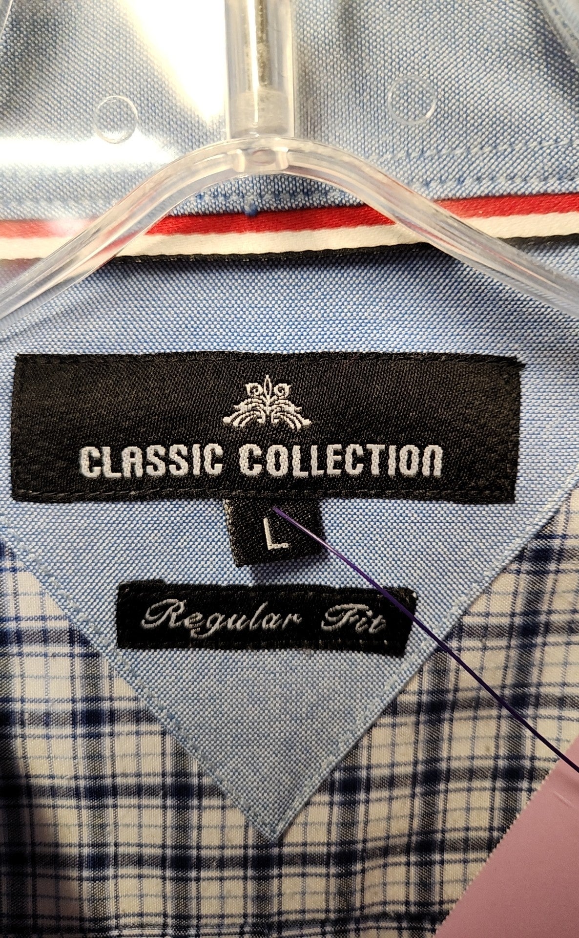Classic Men's Size L Blue Shirt