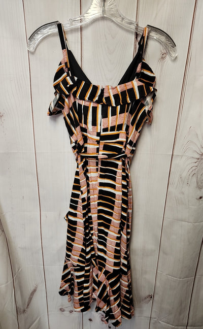 Ann Taylor Women's Size 2 Petite Black & Orange Dress