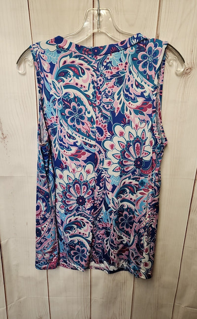 Sew in Love Women's Size M Blue & Pink Sleeveless Top