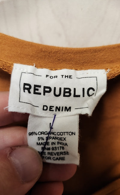 For The Republic Women's Size L Brown Short Sleeve Top