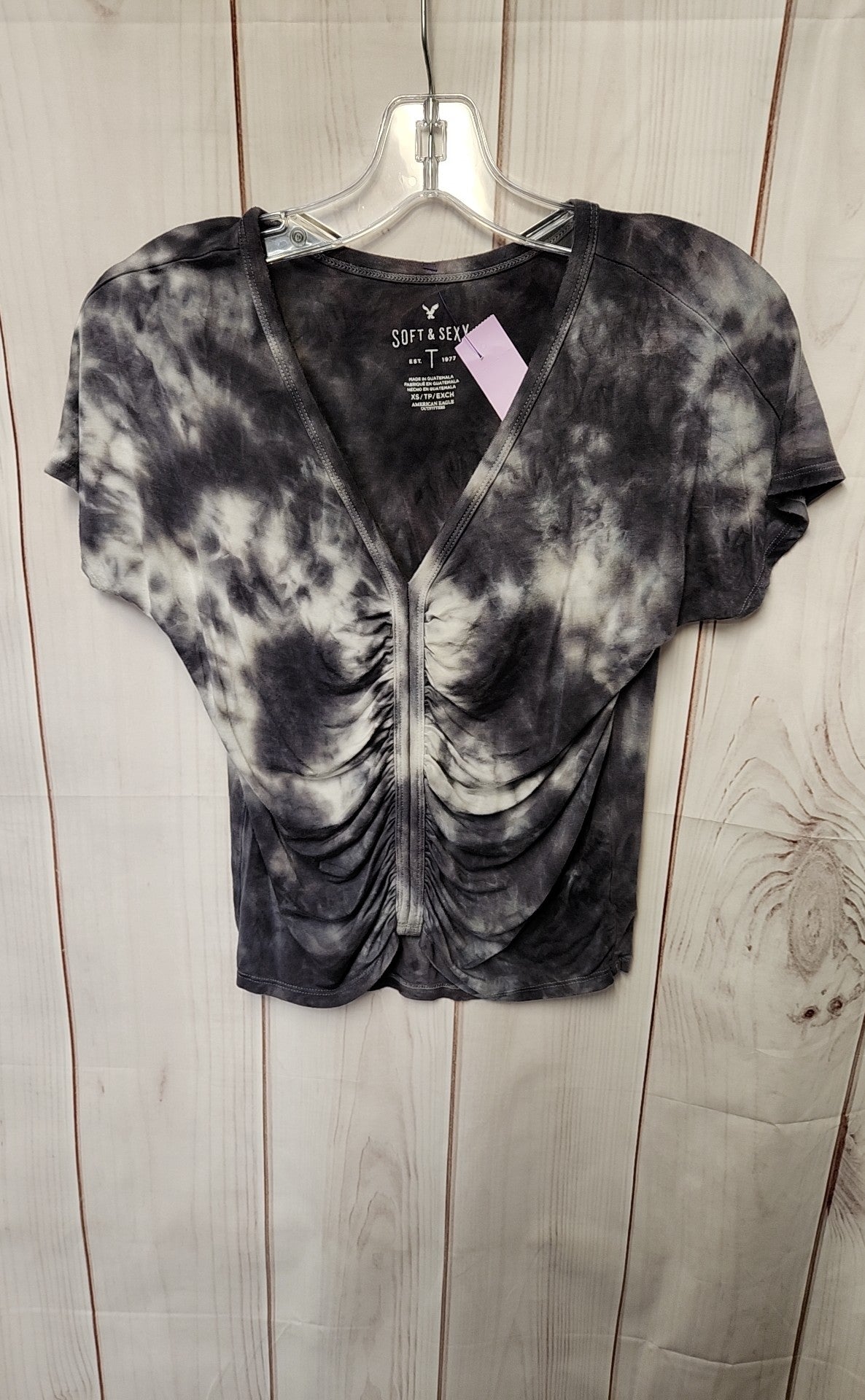 American Eagle Women's Size XS Gray Short Sleeve Top