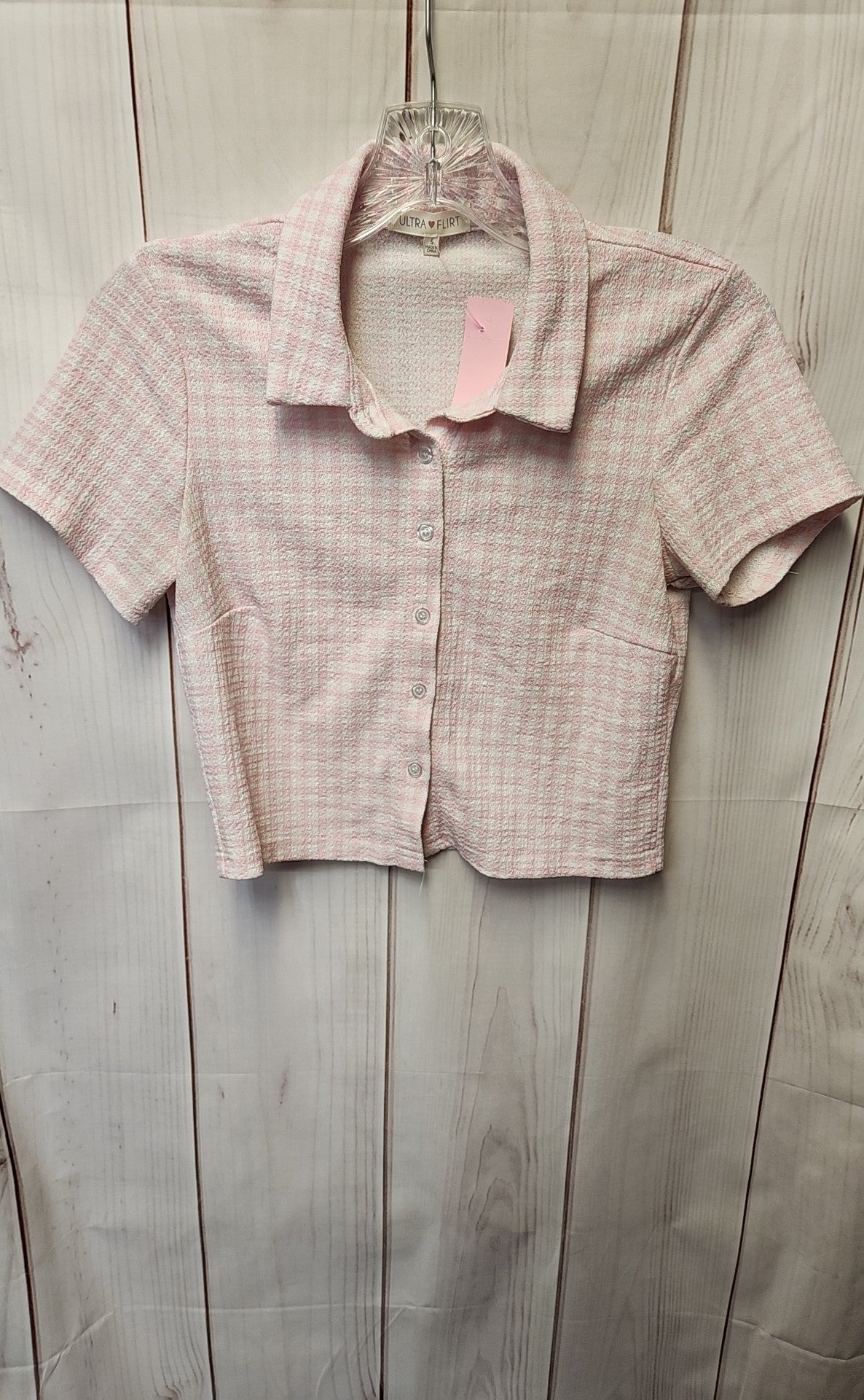 Ultra Flirt Women's Size S Pink Short Sleeve Top
