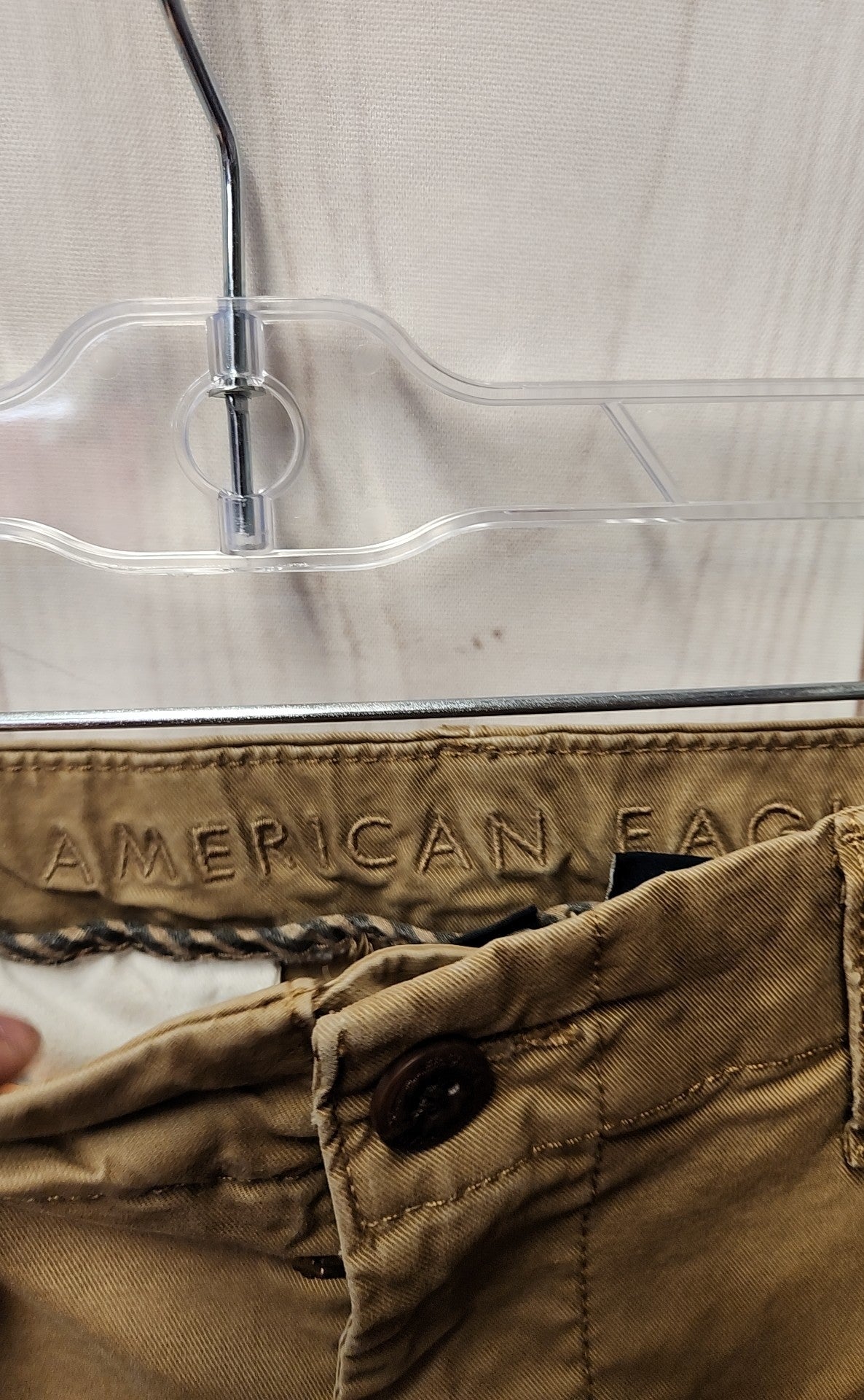 American Eagle Men's Size 34x34 Tan Pants Slim Live-in Khakis