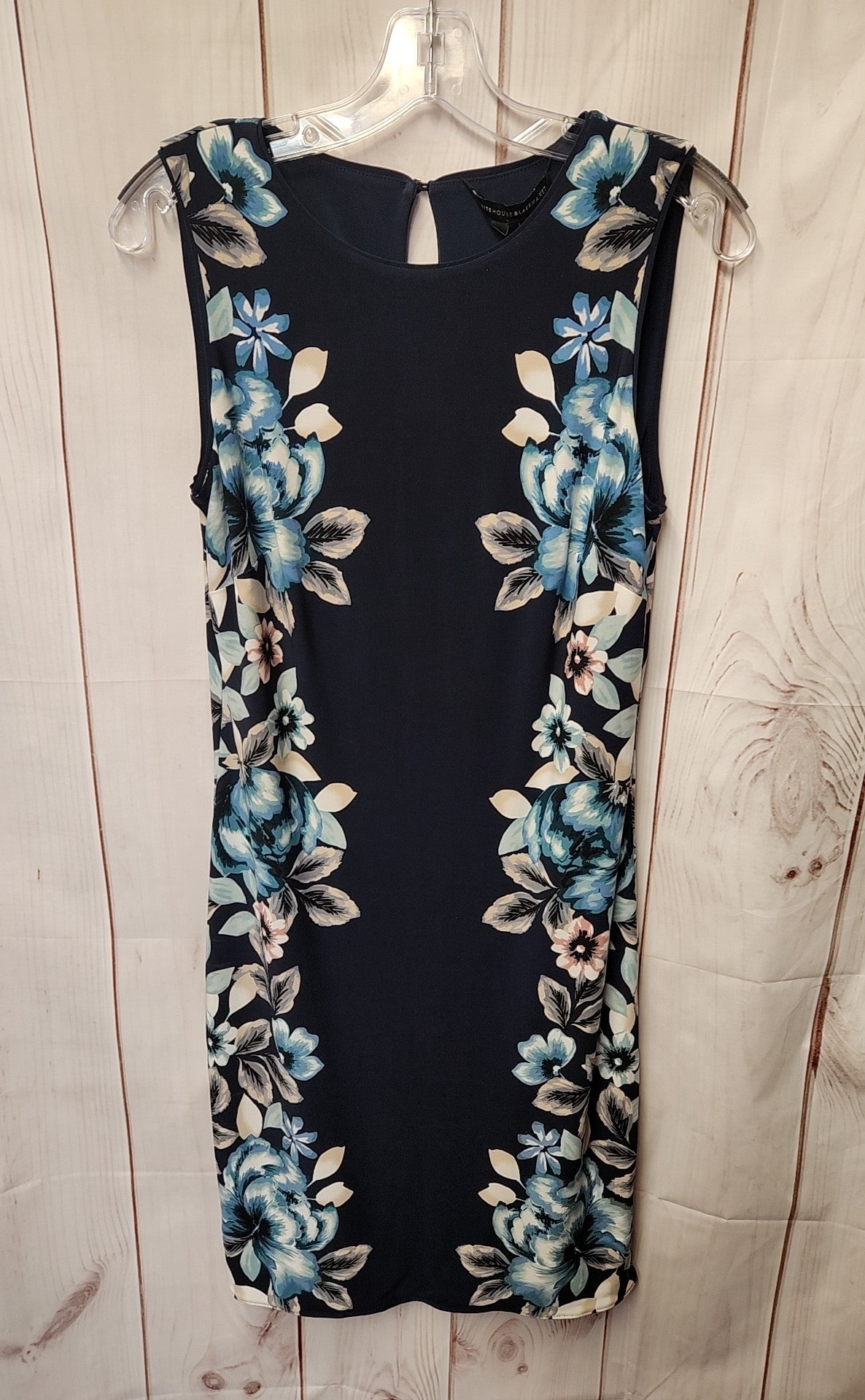 White House Black Market Women's Size S Blue Floral Dress