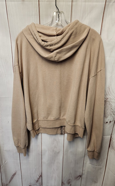 So Women's Size XL Tan Full Zip Hooded Sweatshirt