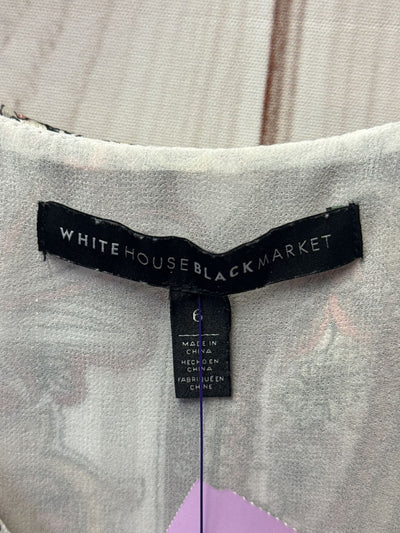 White House Black Market Women's Size 6 White & Pink Sleeveless Top