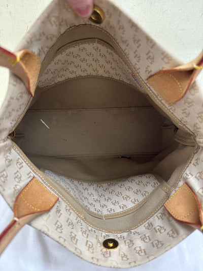 Dooney & Bourke Signature Beige Canvas Tote Bag