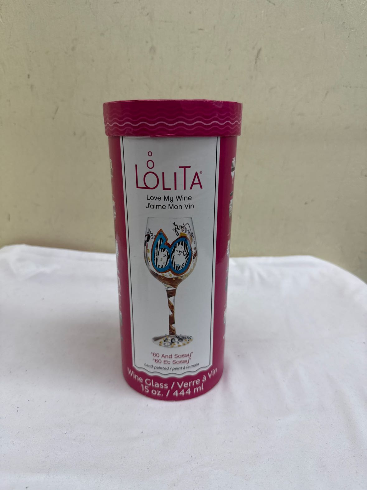NIB Lolita "60 & Sassy" Wine Glass