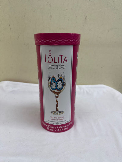 NIB Lolita "60 & Sassy" Wine Glass