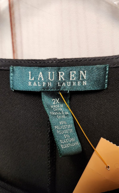 Lauren by Ralph Lauren Women's Size 2X Black Long Sleeve Top