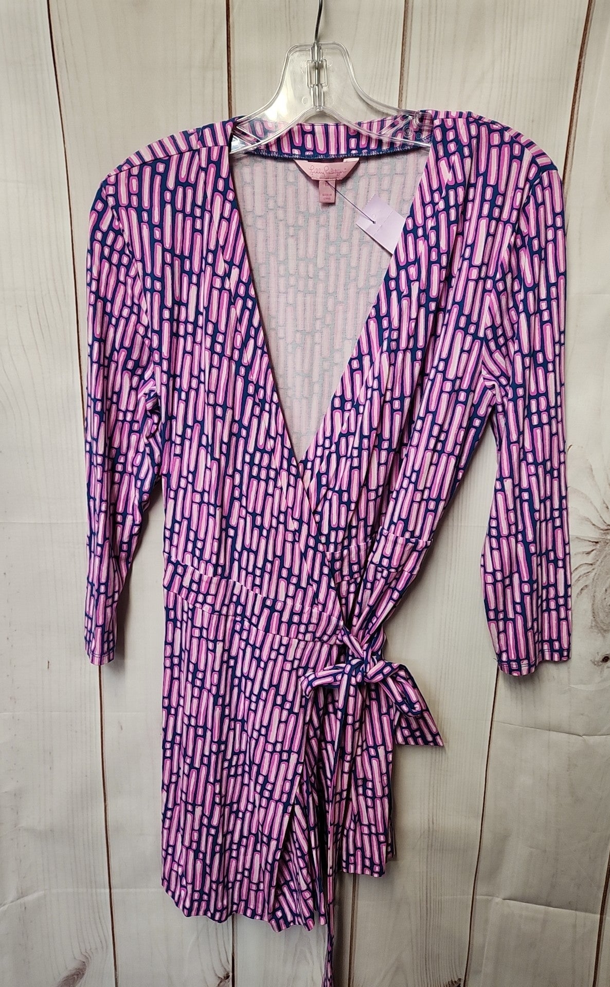 Lilly Pulitzer Women's Size M Pink & Blue Karlie Wrap Romper