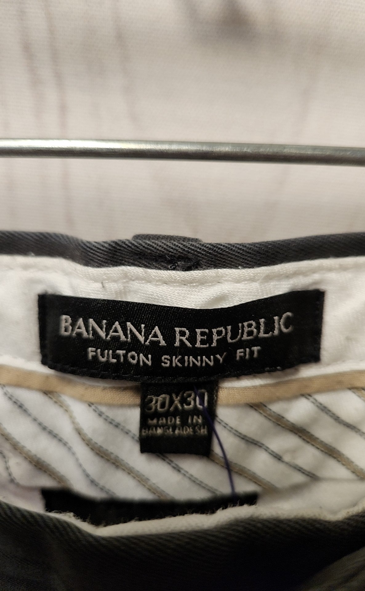 Banana Republic Men's Size 30x30 Gray Pants Fulton Skinny Leg