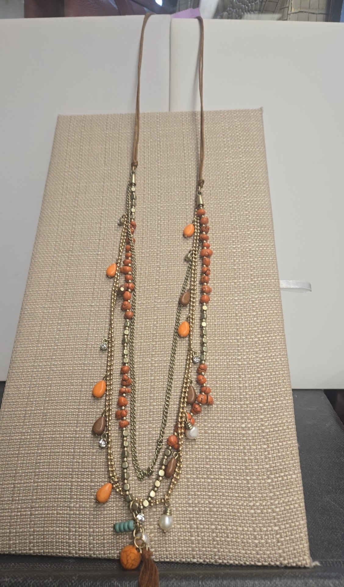 Orange Beaded Necklace
