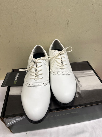 NIB Rockport Men's Size 8-1/2 White Leather Golf Shoes