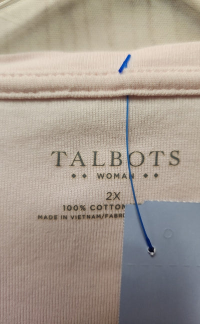 Talbots Women's Size 2X Pale Pink 3/4 Sleeve Top
