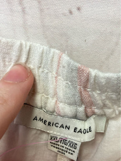 American Eagle Women's Size XXL White & Pink Pants