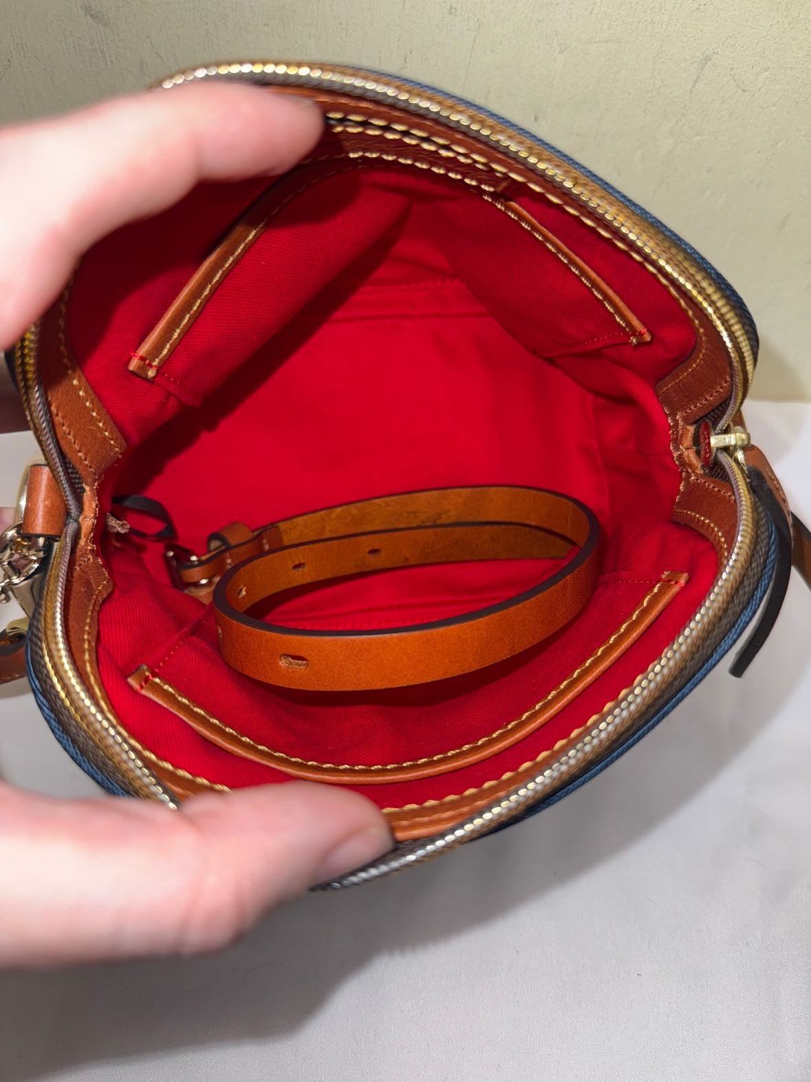 Dooney & Bourke Navy Nylon Domed Crossbody Purse Bag