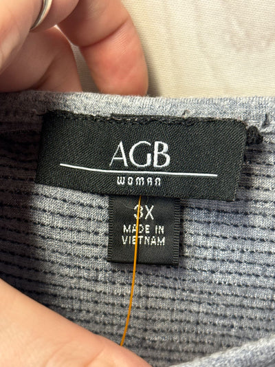 AGB Women's Size 3X Gray Cold Shoulder Top