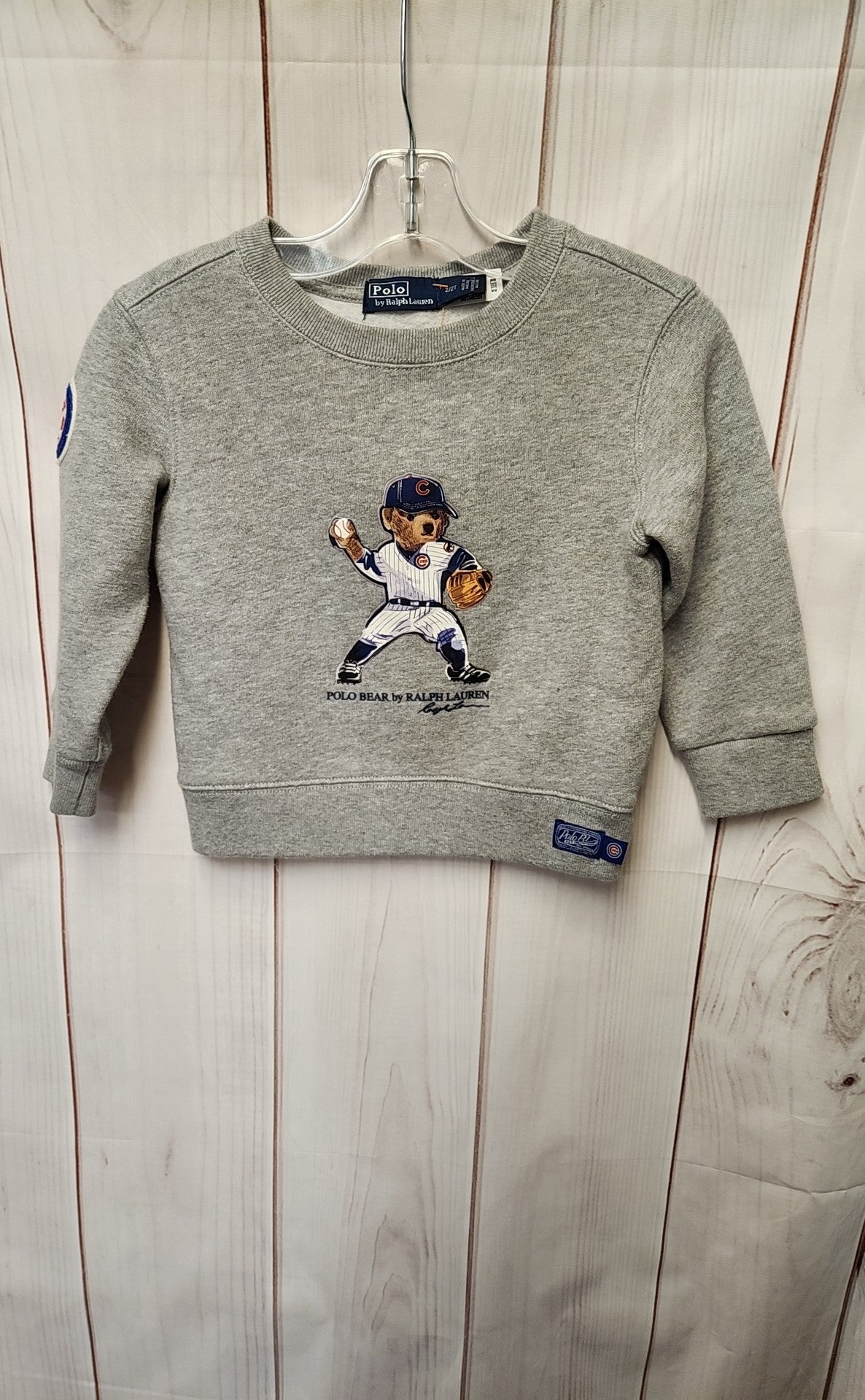 Polo Bear by Ralph Lauren Cubs Bear Boy's Size 2 Gray Pullover Sweatshirt