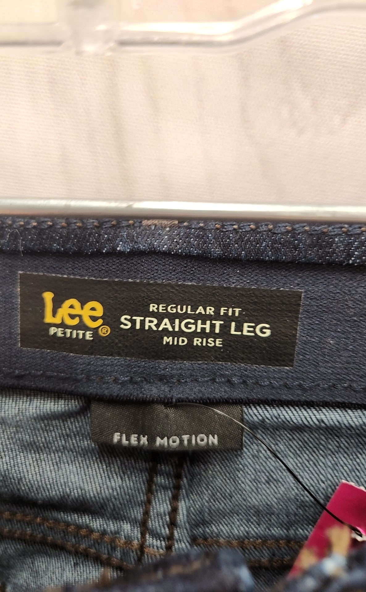 Lee Women's Size 16 S Petite Regular Fit Straight Leg Mid Rise Blue Jeans