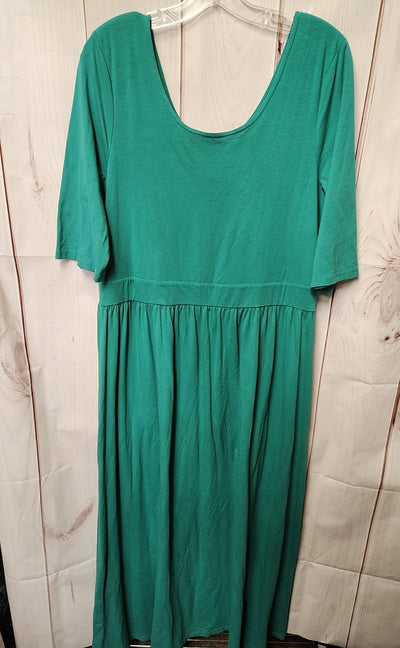 Garnet Hill Women's Size XL Green Dress