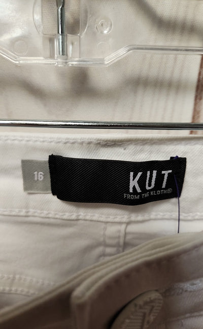 NWT Kut from the Kloth Women's Size 16 White Capris Amy Crop Straight Leg