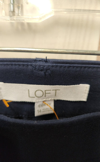 Loft Women's Size 14 Navy Pants Curvy The Riviera Slim