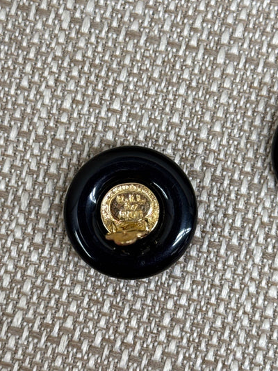 Kenneth Jay Lane KJL for Avon Black & Gold Clip-on Earrings