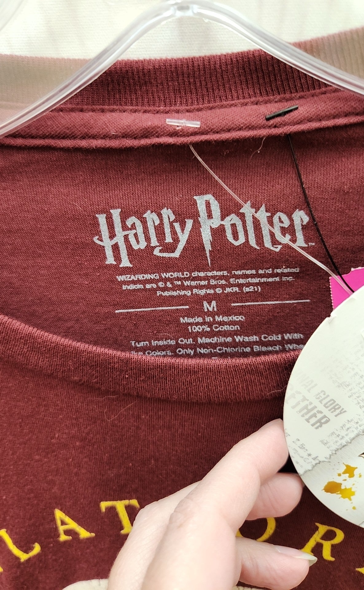 Harry Potter Men's Size M Maroon Shirt