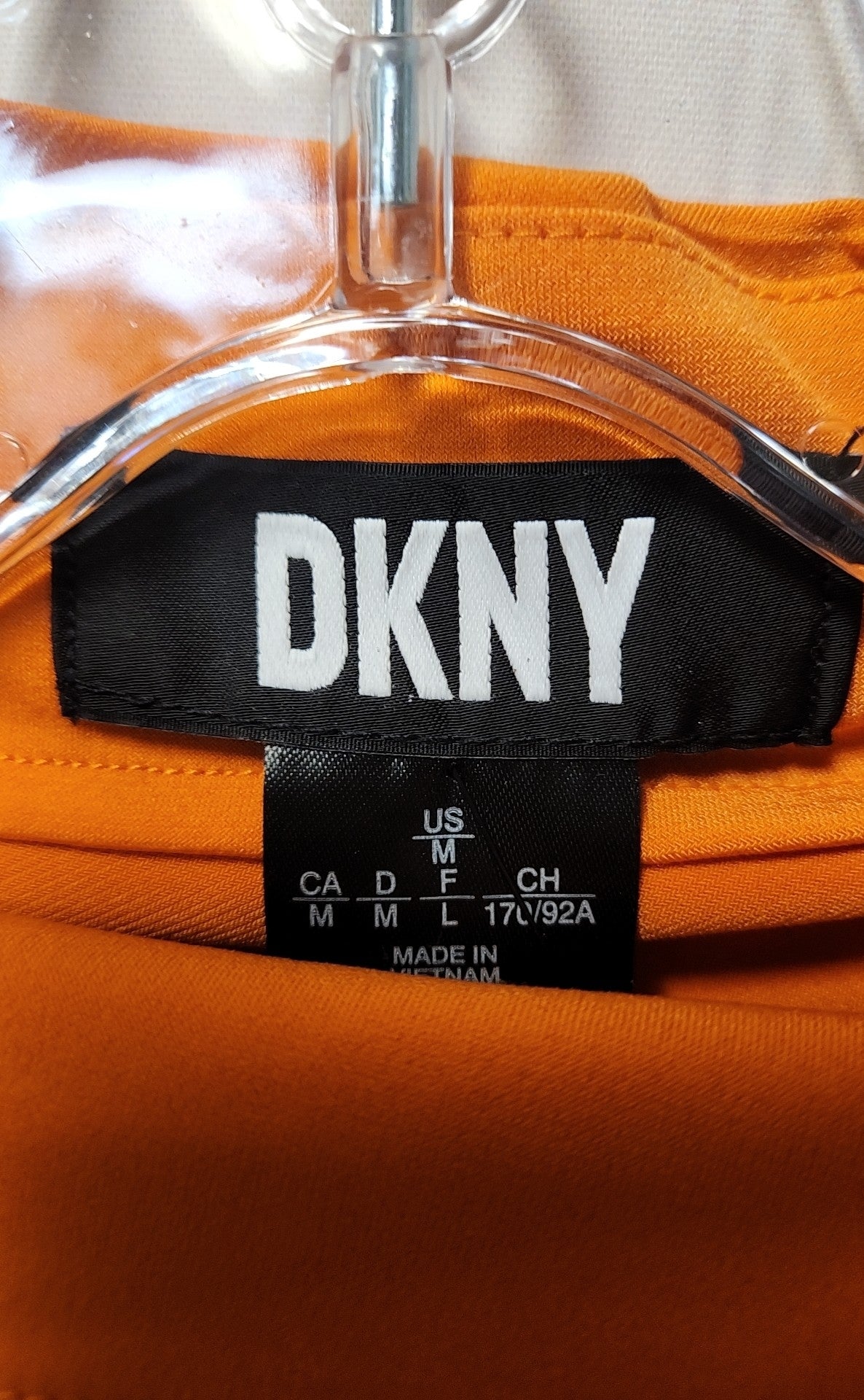 DKNY Women's Size M Orange Sleeveless Top