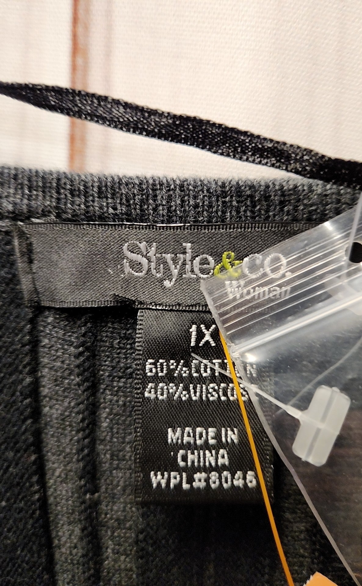 Style & Co Women's Size 1X Gray Knit Dress
