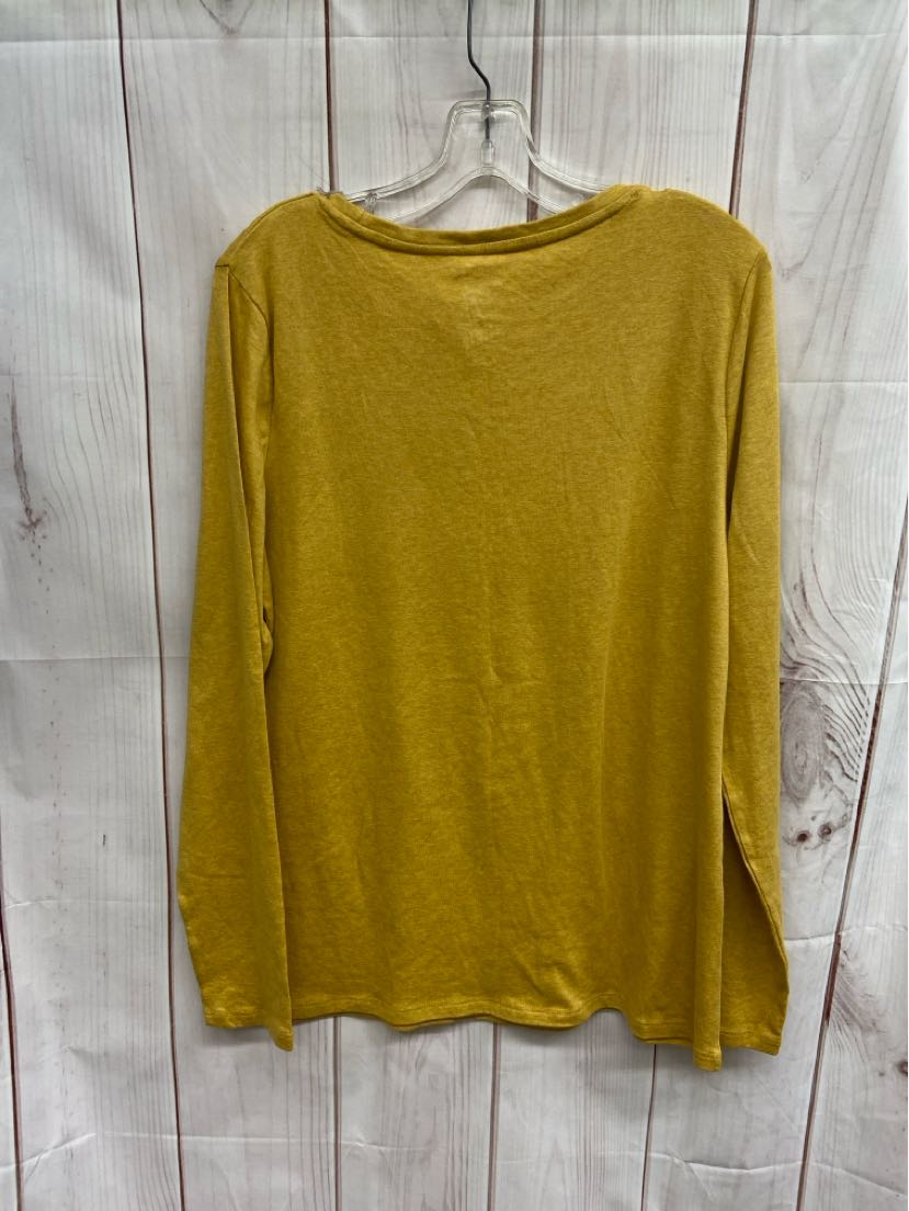 A New Day Women's Size XXL Yellow Long Sleeve Top