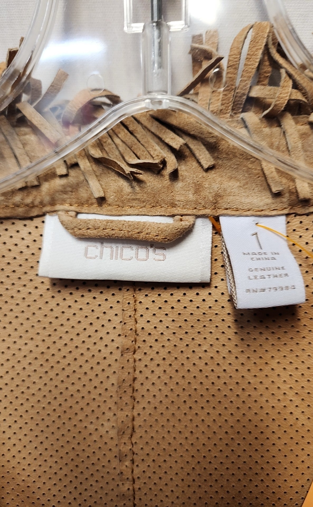 Chico's Women's Size 1 = US M Tan Leather Cardigan