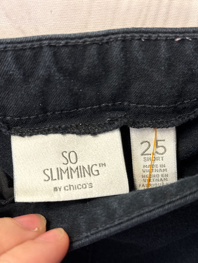 Chico's Women's Size 32 (13-14) Black Jeans So Slimming