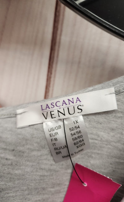 Lascana Women's Size 1X Gray Sleeveless Top