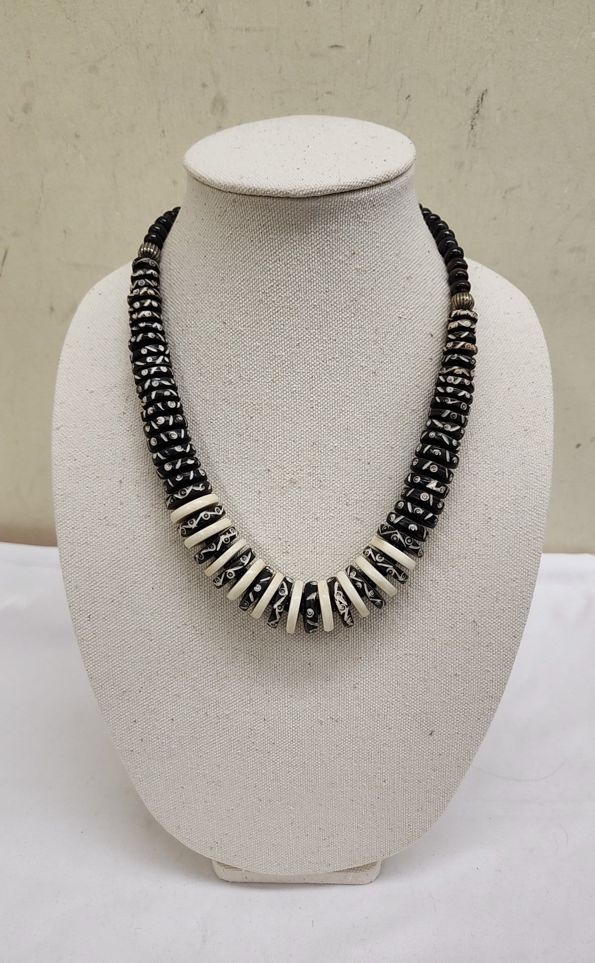 Black & White Beaded Necklace