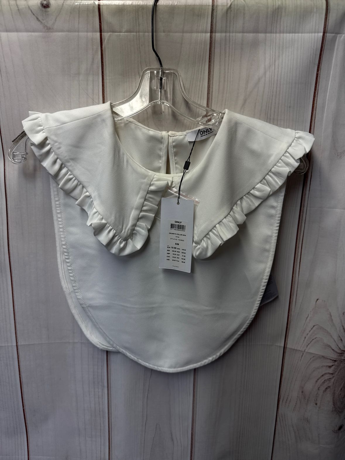 NWT Only Neon & Nylon Women's Size S/M White Onlmaya Collar