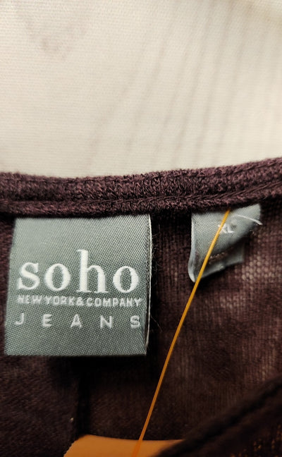 NY & Co Women's Size XL Purple 3/4 Sleeve Top