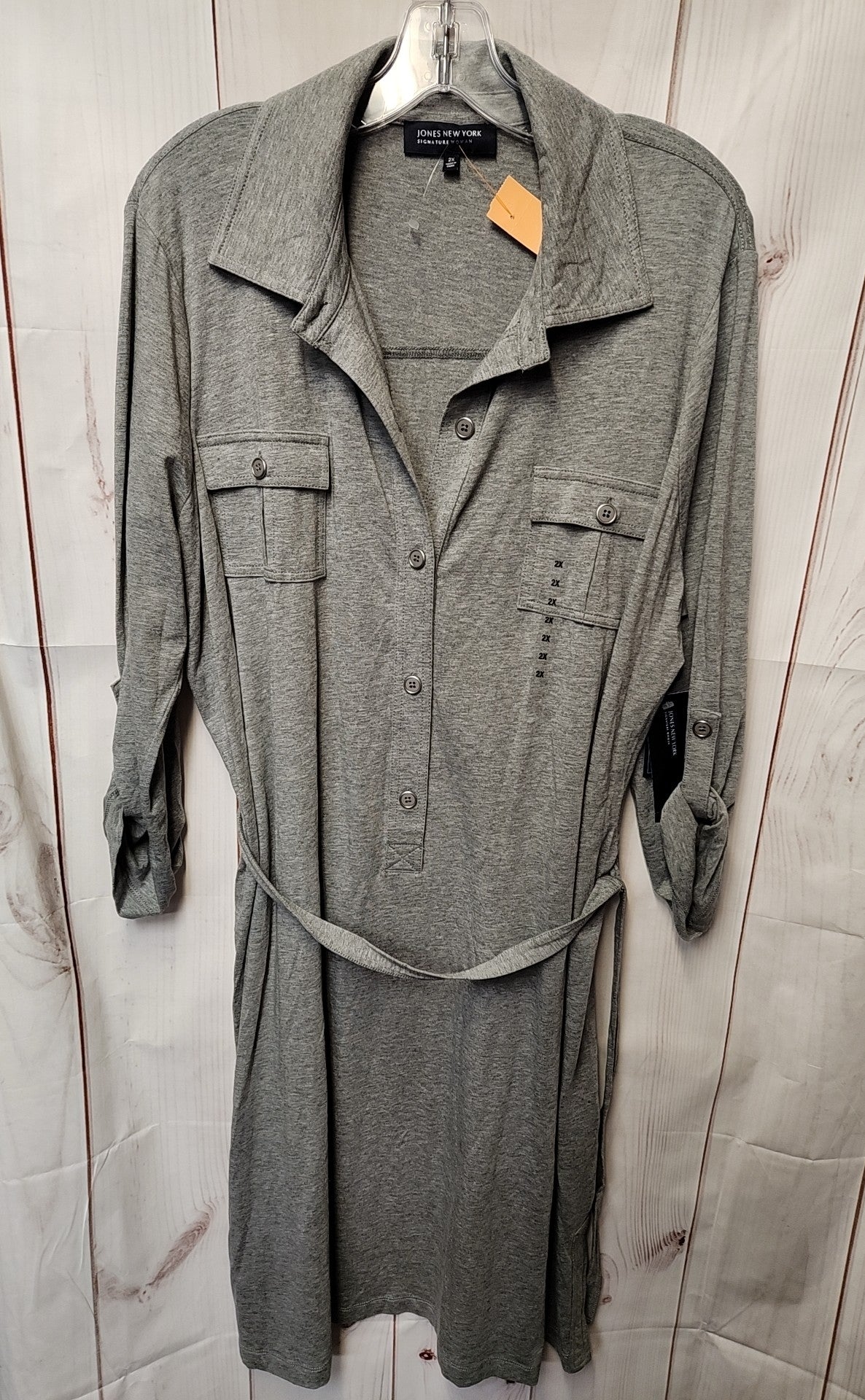NWT Jones New York Women's Size 2X Gray Dress