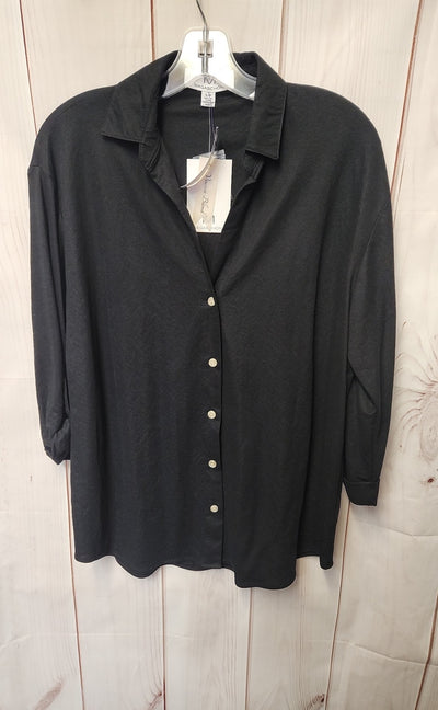 NWT Magaschoni Women's Size S Black Long Sleeve Top