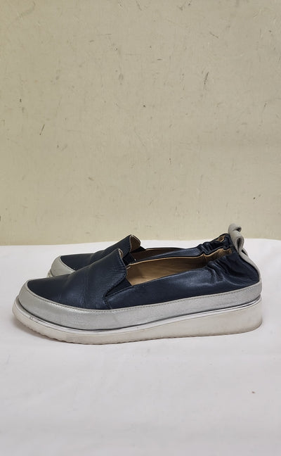 Ron White Made in Italy Women's Size 37-1/2 = 7 Navy Flats